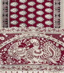 Magenta Printed Kalamkari Cotton Saree-KAL1258