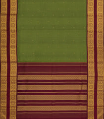 Sage Green Handloom Kanchipuram Silk Saree With Zari Buttas-KA14735