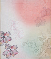 Multi Colour Printed Synthetic Linen Saree With Floral Motifs-SY0483