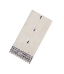 Off White Woven Tussar Silk Saree With Tribal Motifs-TU3495