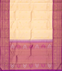 Sandal Handloom Korvai Kanchipuram Silk Saree With Gandaberunda Buttas-KA12958