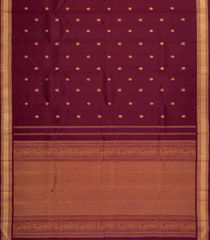 Maroon Handloom Kanchipuram Silk Saree With Annam Buttas-KA14459