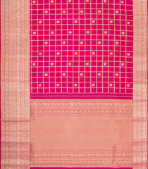 Pink Handloom Kanchipuram Silk Saree With Zari Checks & Buttas-KA16333