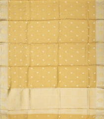 Gold Handloom Banarasi Tissue Silk Saree With Floral Buttas-BE1485