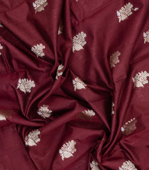 Maroon Woven Banarasi Chiniya Silk Saree With Buttas-BE1743