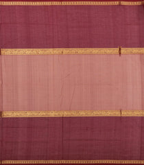 Peach Handloom Muppagam Silk Cotton Saree With Checks & Buttas-SC4597