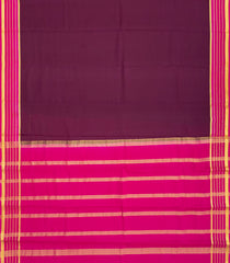 Maroon Woven Mysore Crepe Silk Saree With Pink Border-MS3178