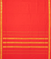 Red Handloom Kanchipuram 9 Yards Silk Saree With Zari Border-KA13385