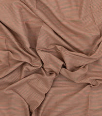 Taupe Woven Bengal Cotton Saree With Stripes & Contrast Border-BG1877