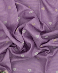 Lavender Woven Blended Viscose Saree With Zari Checks & Buttas -BL5584