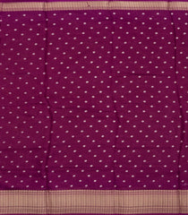 Burgundy Printed Synthetic Dola Silk Saree With Floral Motifs & Zari Stripes-SY0463