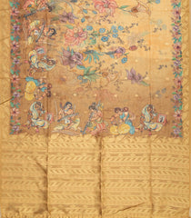 Beige Woven Art Chanderi Saree With Printed Musical Motifs-BL4520