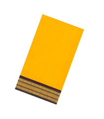 Yellow Handloom Silk Cotton Saree With Contrast Black Border-SC3940