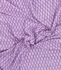 Lavender Printed Jaipur Cotton Saree With Floral Motifs-JC1627