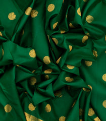 Dark Green Handloom Kanchipuram Silk Saree With Annam Buttas-KA12674