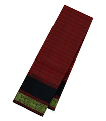Maroon Handloom Kanchipuram Silk Saree With Silk Stripes-KA15163