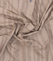 Grey Woven Art Chanderi Saree With Printed Stripes-BL4870