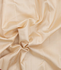 Cream Handloom Korvai Kanchipuram Silk Saree With Zari Stripes-KA16587