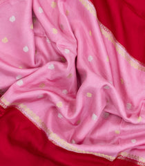 Bubblegum Pink Woven Blended Viscose Saree With Zari Buttas & Contrast Border-BL5515