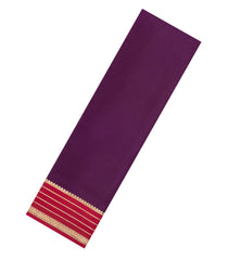Dark Maroon Woven Mysore Silk Saree With Contrast Zari Border-MS3804