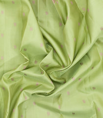 Pista Green Handloom Kanchipuram Silk Saree With Silk Thread Butta & Border-KA16264