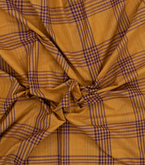 Oil Mustard Woven Kadapa Cotton Saree With Checks-KN0708