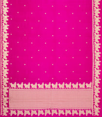 Hot Pink Handloom Banarasi Silk Saree With Floral Kanchipuram Butta Silk Sarees-BE1891