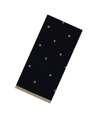 Black Woven Bengal Cotton Saree With Diamond Motifs-BG1818
