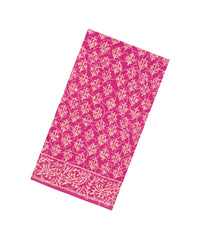 Pink Printed Jaipur Cotton Saree With Floral Motifs-JC1626