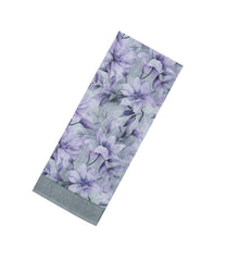 Grey Printed Synthetic Linen Saree With Floral Motifs-SY0194