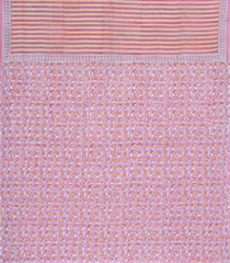 Baby Pink Woven Jaipur Cotton Saree With Printed Stripes-JC1411