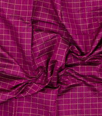 Magenta Woven Dupion Silk Saree With Checks & Contrast Border-DS0649