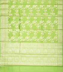 Mint Green Woven Dupion Silk Saree With Floral Jaal Motifs-DS0515
