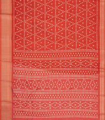 Red Printed Synthetic Dola Silk Saree With Motifs & Zari Stripes-SY0421