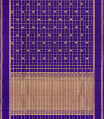 Purple Handloom Kanchipuram Silk Saree With Zari Checks & Buttas-KA15269