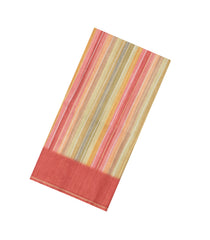 Multi Colour Printed Synthetic Dupion Saree With Stripes & Contrast Border-BL6058