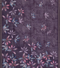 Lilac Printed Synthetic Tussar Saree With Zari Stripes-BL5353