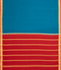 Cyan Woven Mysore Silk Saree With Contrast Border-MS3700