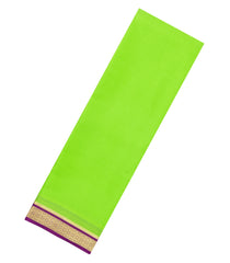 Neon Green Woven Mysore Silk Saree With Contrast Zari Border-MS3811