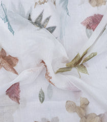 White Printed Synthetic Kota Saree Zari Border With Jhalar-SY0084