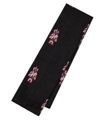 Black Handloom Kanchipuram Silk Saree With Meena Crane Buttas-KA13623