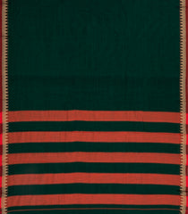 Bottle Green Woven Chirala Cotton Saree With Temple Border-CR1421