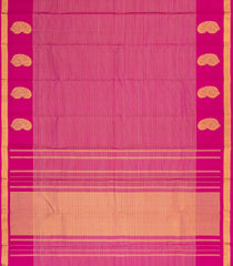 Hot Pink Handloom Kanchipuram Silk Saree With Zari Stripes-KA15313