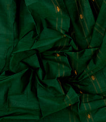 Dark Green Woven Rasipuram Cotton Saree With Floral Buttas-RA2559