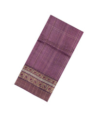 Lilac Printed Tussar Silk Saree With Floral Motifs In Border-TU3672