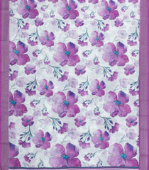 Magenta Printed Synthetic Linen Saree With Floral Motifs-SY0184