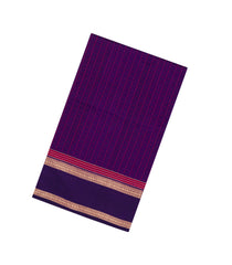Violet Handloom Silk Cotton Saree With Checks & Dots-SC4106