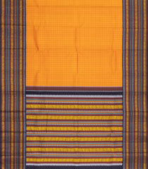 Orange Handloom Korvai Kanchipuram Silk Saree With Silk Checks-KA15853