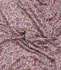 Dusty Pink Printed Chanderi Cotton Saree With Zari Border-CC1562