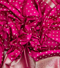 Magenta Woven Art Tussar Silk Saree With Floral Motifs-BL4624